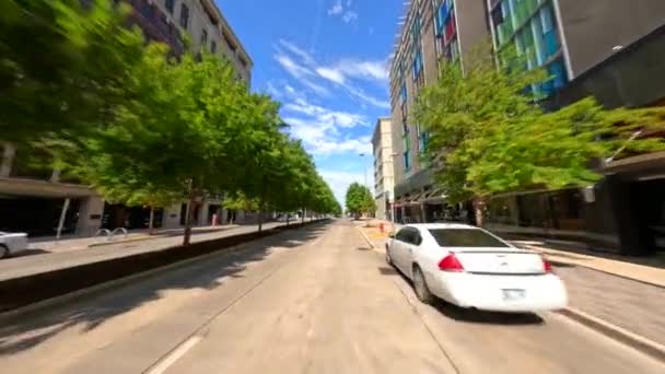 Спільна Велосипедна Смуга Дорозі Центр Оклахома Сіті Сша — стокове відео