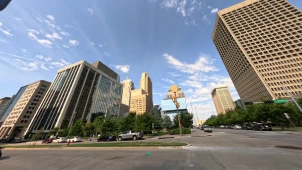 Veegschot Broadway Downtown Oklahoma City — Stockvideo