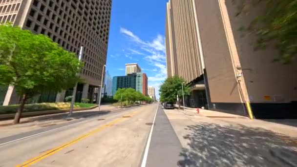 Ridning Cykelbana Centrala Oklahoma City — Stockvideo