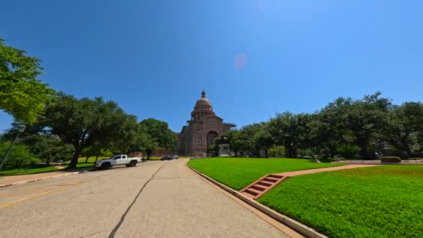 Texas Capitol Building Austin Bewegungsansatz — Stockvideo