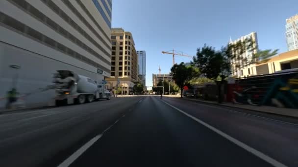 Austin Teksas Şehir Merkezindeki Motion Constru Siteleri — Stok video