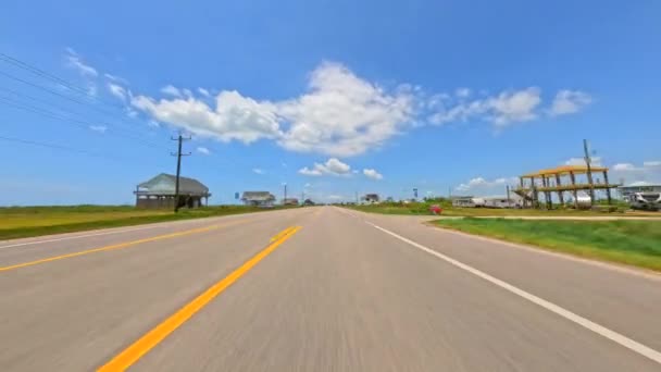 Hyperlapse Schnelle Geschwindigkeit Fahren Bolivar Peninsula Texas Usa — Stockvideo