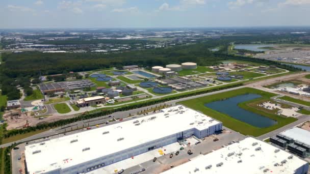 Vídeo Aéreo South Water Reclamation Facility Orlando Florida — Vídeo de Stock