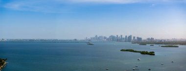 Miami FL ve Biscayne Körfezi 'nde hava manzarası