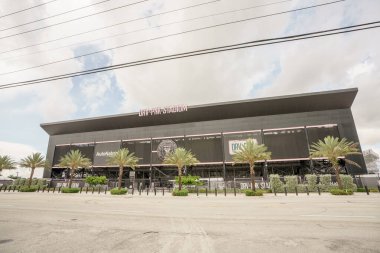 Fort Lauderdale, FL, ABD - 19 Ağustos 2023: DRV PNK Stadyumunun fotoğrafı