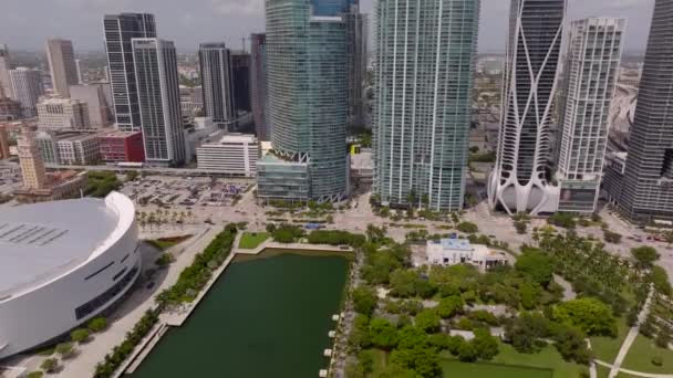 2023年前后的空中无人驾驶视频Kaseya中心迈阿密 — 图库视频影像