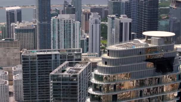 Luchtfoto Beelden Brickell Miami 2023 — Stockvideo