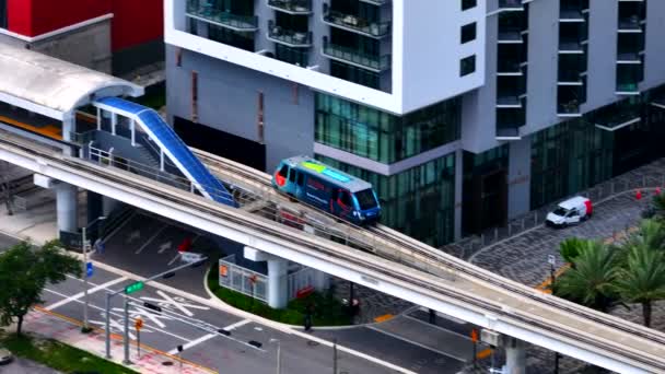Miami Metromover 2023 Yılındaki Hava Görüntüsü — Stok video