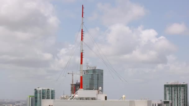 Antena Drapacza Chmur Anteny Samolotów Nocy — Wideo stockowe