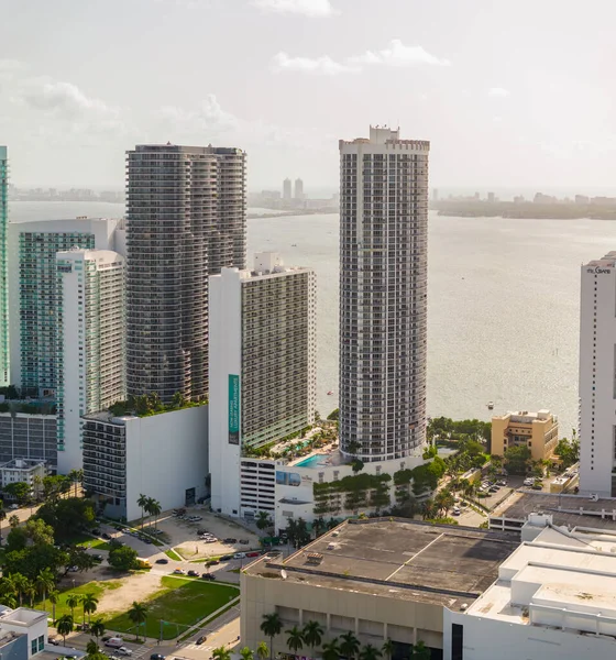 Miami Usa Augusti 2023 Flygfoto Västra Sidan Opera Tower Miami — Stockfoto
