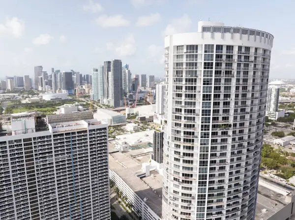 Miami Usa August 2023 Aerial Photo North Side Opera Tower — Stock Photo, Image