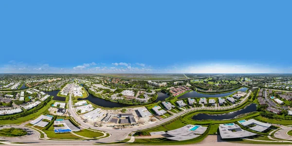 Аэроплан 360 Фото Botaniko Weston Флорида Около 2023 Роскошных Домов — стоковое фото