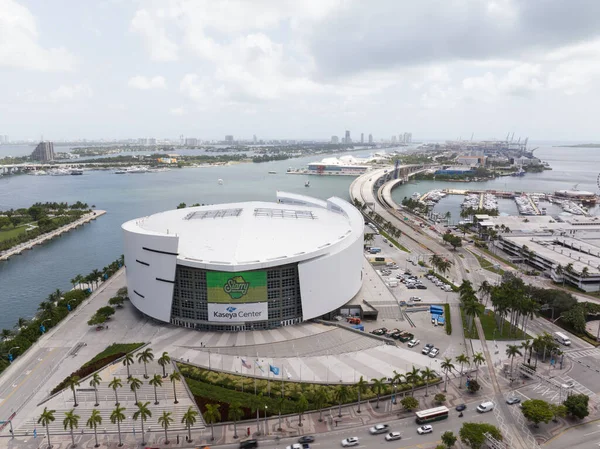 Miami Usa August 2023 Aerial Photo Kaseya Center Sports Arena — Stock Photo, Image