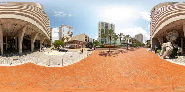 Fort Lauderdale Floride États Unis Août 2023 Photo Équirectangulaire Downtown — Photo
