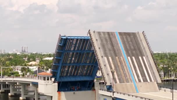 Abrir Ponte Levadiça Ereta Fort Lauderdale Beach Las Olas — Vídeo de Stock
