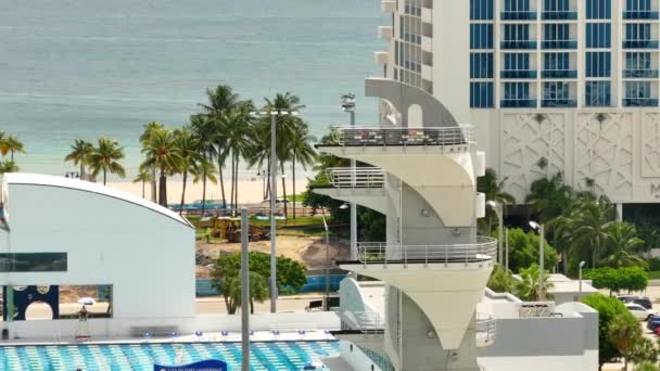 Fort Lauderdale Usa Września 2023 Aquatic Center Fort Lauderdale Beach — Wideo stockowe