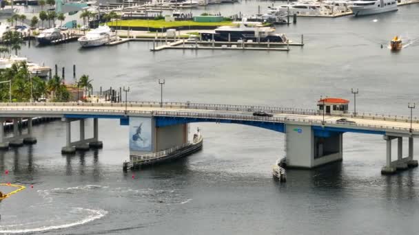 Αεροφωτογραφία Las Olas Bridge Fort Lauderdale Florida 2023 — Αρχείο Βίντεο