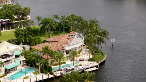 Fort Lauderdale Usa Settembre 2023 Villa Lusso Con Motoscafo Fort — Video Stock
