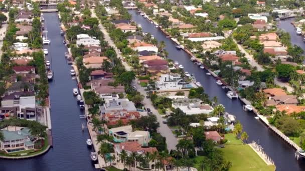 Luxusvillen Wasser Fort Lauderdale Florida 2023 — Stockvideo