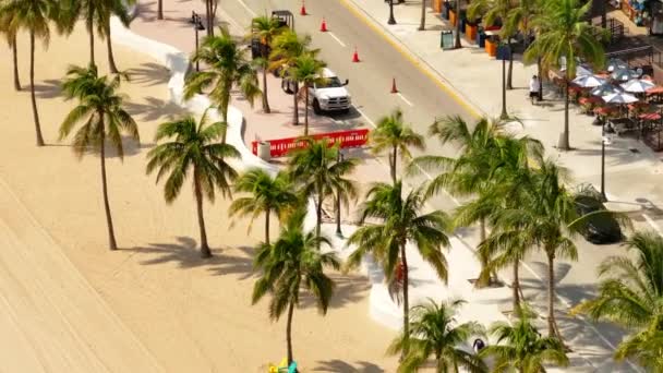 Ataque Aéreo Apretado Fort Lauderdale Beach A1A Verano 2023 — Vídeos de Stock