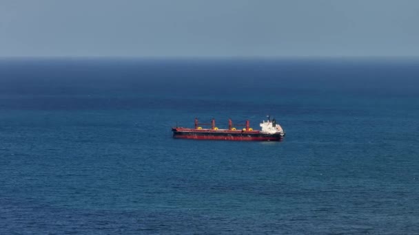 Aerial Parallax Oil Tanker Ocean — Stock Video
