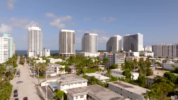 Letecký Odhalit Fort Lauderdale Beach Letoviska Byty Moře — Stock video