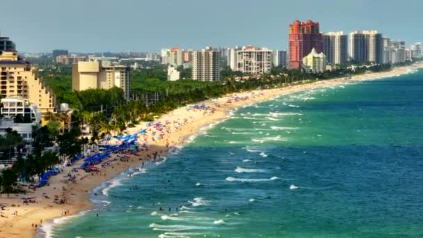 Lager Arbetsdag Folkmassor Fort Lauderdale Beach Florida 2023 — Stockvideo