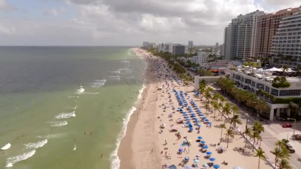 Luchttournee Fort Lauderdale Beach Labor Day Weekend 2023 — Stockvideo