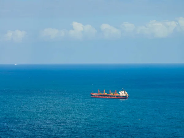 Oil Tank Ship Coast Florida Fort Lauderdale Shot Aerial Telephoto — Stock Photo, Image