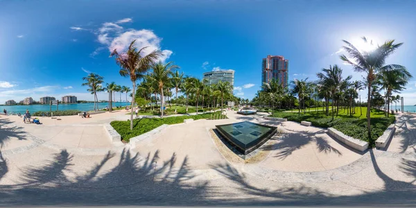 Miami Beach Usa September 2023 Fountains South Pointe Park Miami — Stock Photo, Image