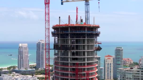 Gros Plan Drone Aérien Vidéo Five Park Miami Beach Condominium — Video
