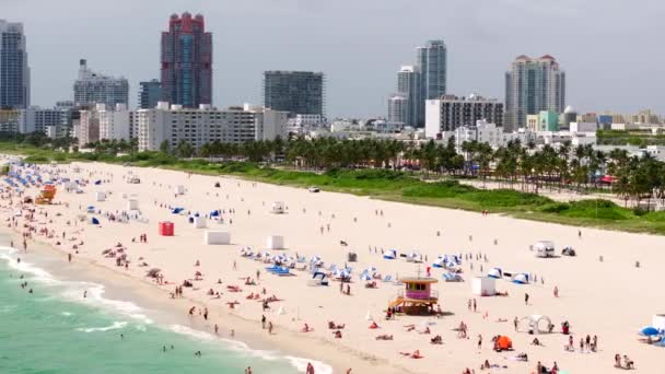 2023 Stock Vídeo Miami Beach Clipe Drone — Vídeo de Stock