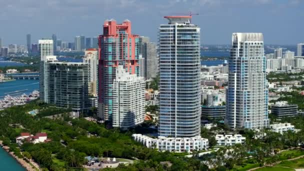 Stock Video Highrise Condominios Miami Beach Drone Circa 2023 — Vídeos de Stock