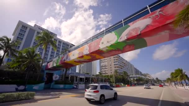Fort Lauderdale Abd Eylül 2023 A1A Üzerindeki Fort Lauderdale Plajı — Stok video