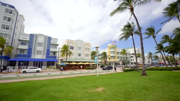 Miami Beach Usa Septiembre 2023 Ocean Drive Tour Miami Beach — Vídeos de Stock