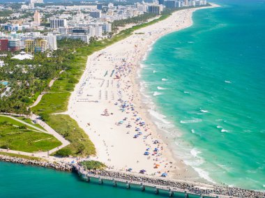 South Beach Miami scene Labor Day Weekend clipart