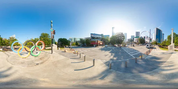 アトランタ アメリカ 2023 360 センテニアルオリンピック公園によるアトランタジョージアのダウンタウン写真 — ストック写真