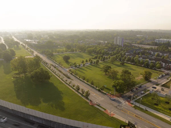 Luchtfoto Memorial Drive Greenway Atlanta Georgia Verenigde Staten 2023 — Stockfoto
