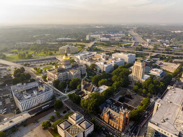 Luchtfoto Georgia Capitol Hill Overheidsgebouwen — Stockfoto