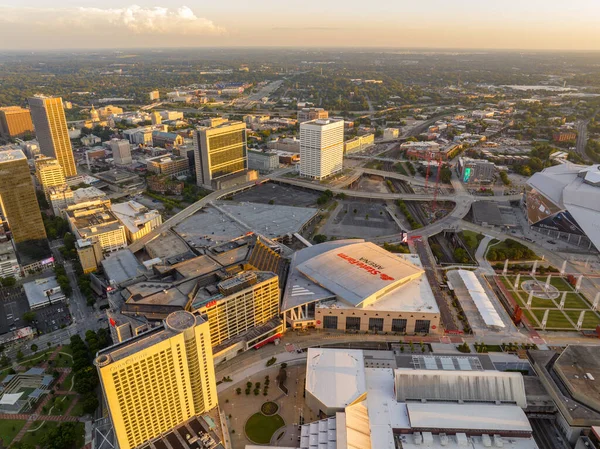 Atlanta Usa Września 2023 Zdjęcie Lotnicze State Farm Arena Downtown — Zdjęcie stockowe