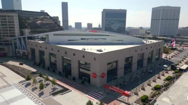 Atlanta Usa Września 2023 Aerial Drone Video State Farm Arena — Wideo stockowe
