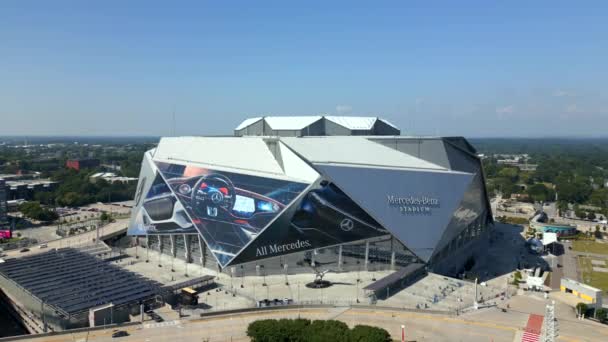 Атланта Штат Джорджія Сша Вересня 2023 Повільний Підхід Стадіону Мерседес — стокове відео