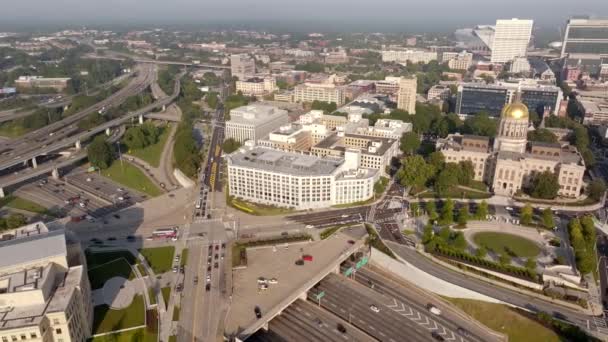 Aerial Drone Video Paul Coverdell Legislative Office Building Atlanta Georgia — Wideo stockowe