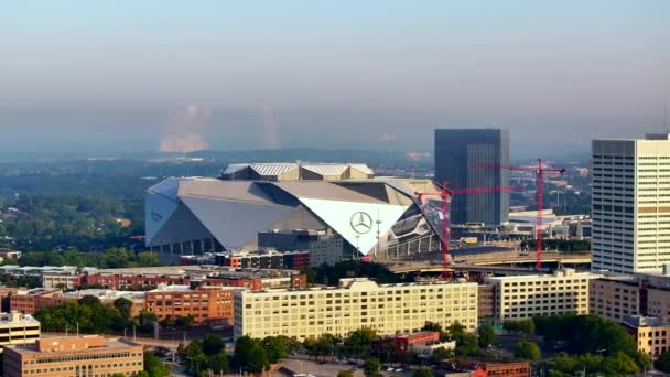 Atlanta Usa September 2023 Aerial Footage Mercedes Benz Stadium Dji — Stock Video