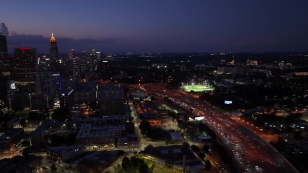 Νυχτερινή Λειτουργία Χαμηλής Iso Test Drone Βίντεο Ατλάντα Γεωργία — Αρχείο Βίντεο