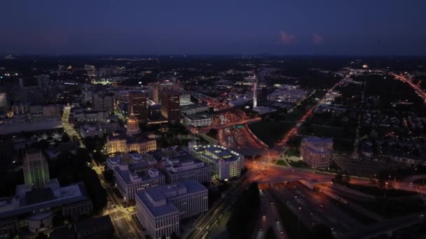 Atlanta Georgia 2023 Nacht Hubschrauber Tour — Stockvideo