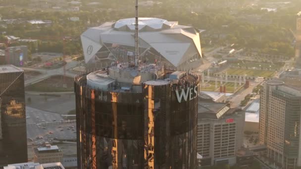 Atlanta États Unis Septembre 2023 Vue Parallaxe Aérienne Tour Westin — Video