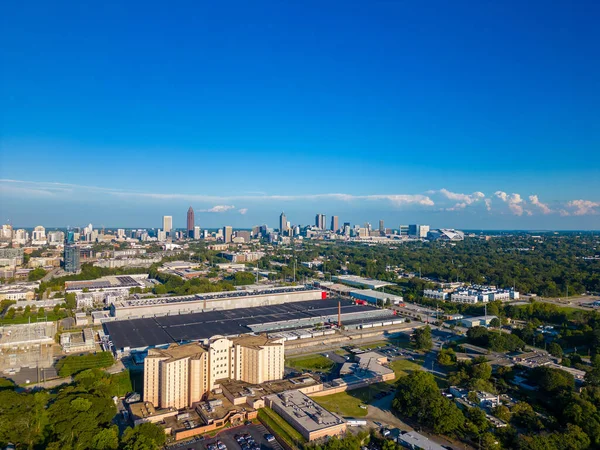 Luchtfoto Fulton County Gevangenis Met Uitzicht Downtown Atlanta — Stockfoto