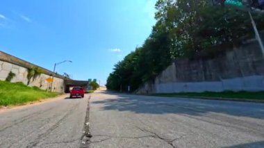 Atlanta, GA, ABD - 9 Eylül 2023 Atlanta şehir merkezi otoyol giriş rampası