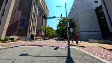 Atlanta, GA, ABD - 9 Eylül 2023: Atlanta şehir merkezi Georgia Eyalet Üniversitesi 4k.